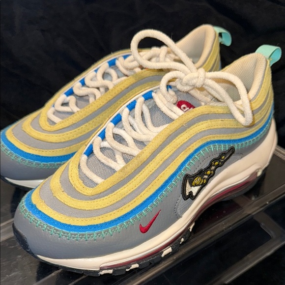 Nike Air Max 97 Blue Yellow Sneakers with Iconic Design - Picture 3 of 11